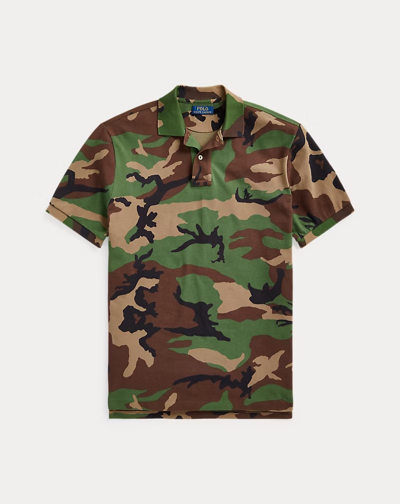 Classic Fit Camo Mesh Polo Shirt