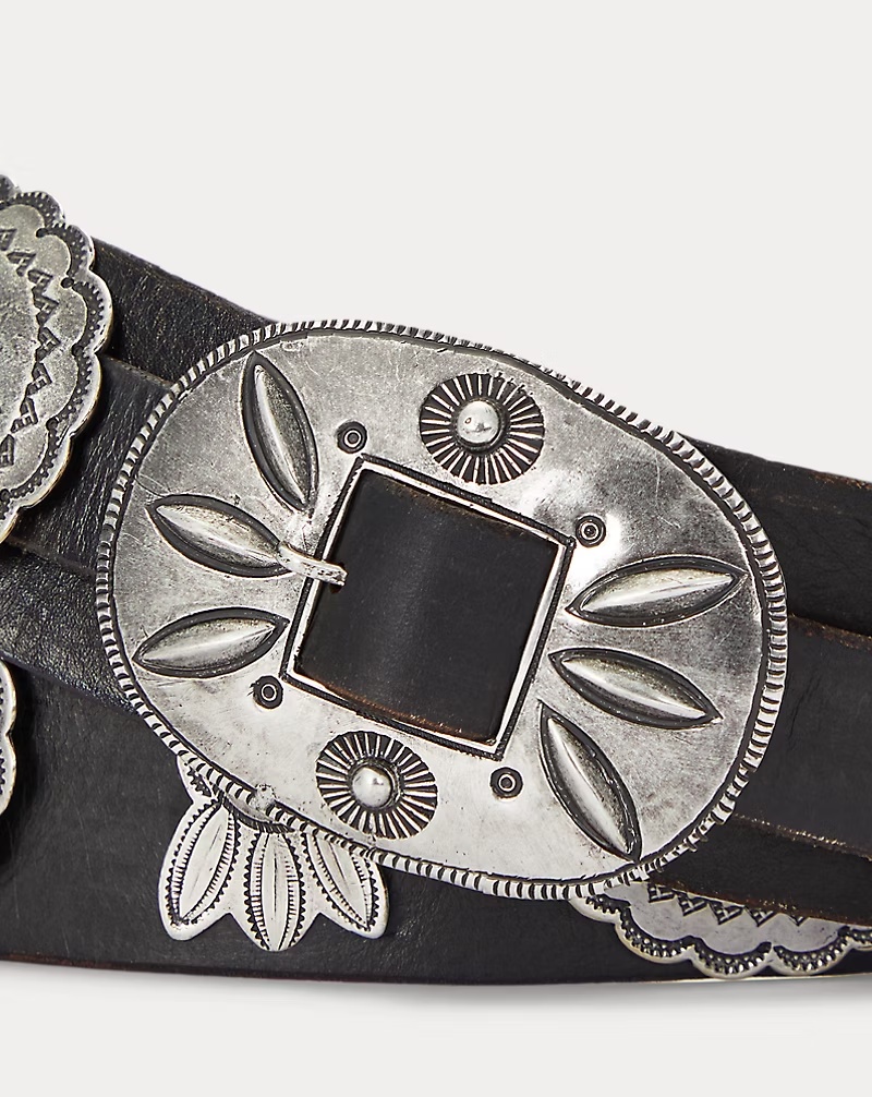 Leather Cast Concho Belt