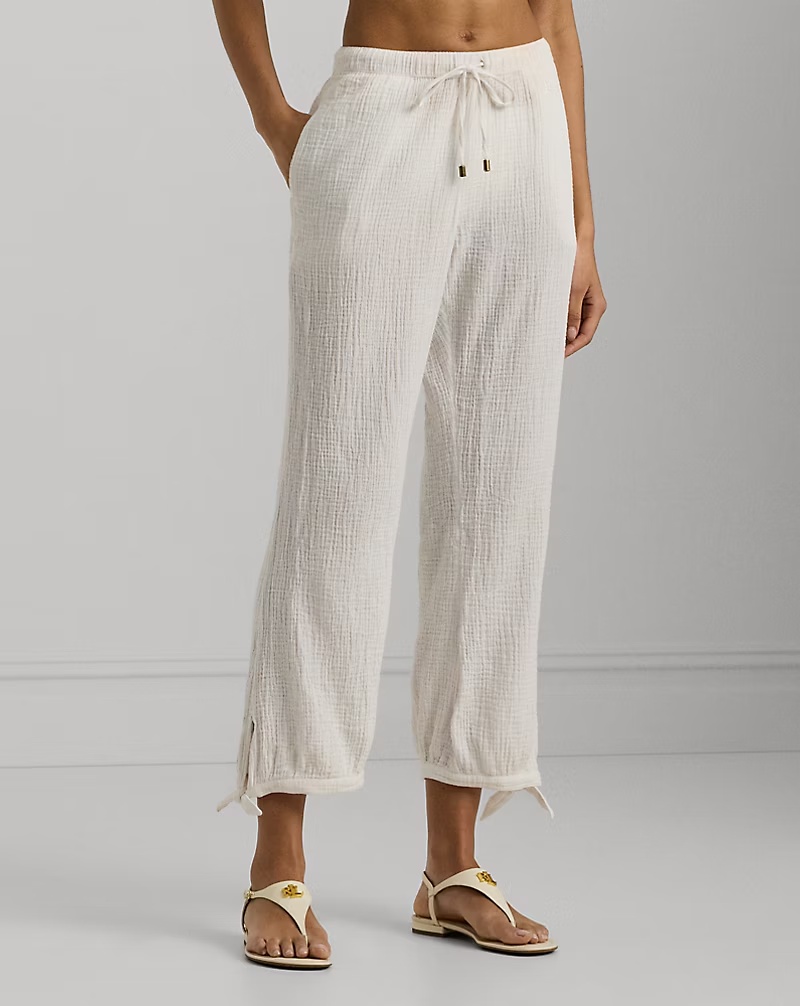 Cotton Gauze Drawcord Pant Cover-Up