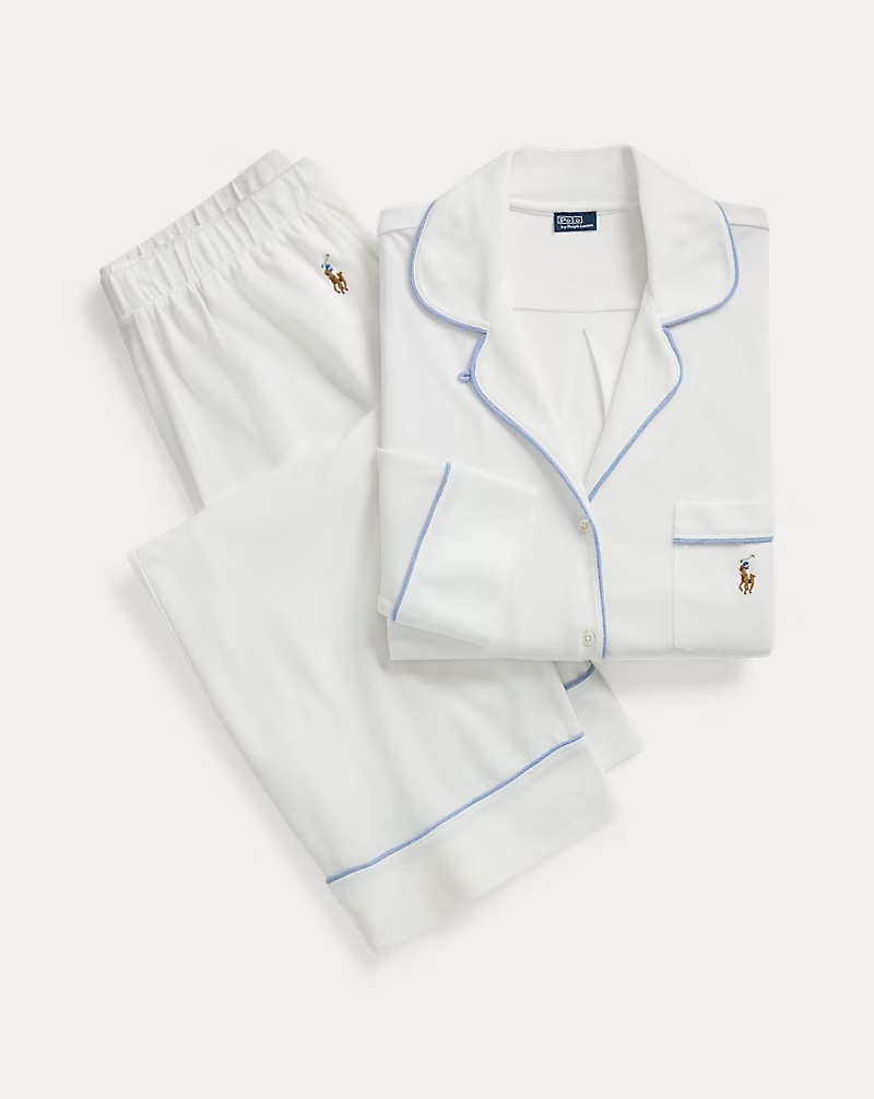 Knit Long-Sleeve Shirt & Pant Pajama Set
