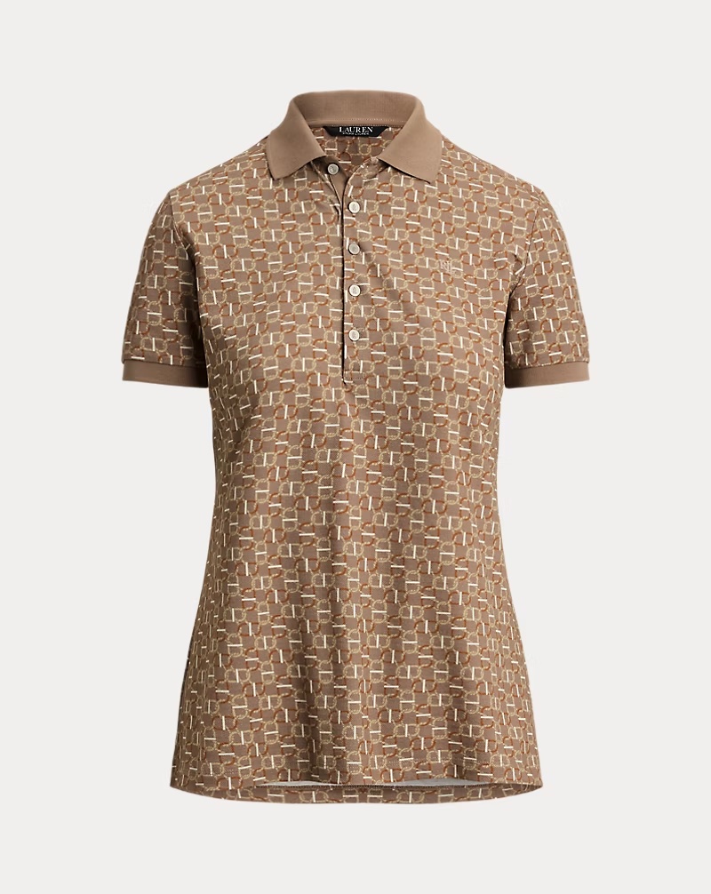 Geo-Print Stretch PiquÃ© Polo Shirt
