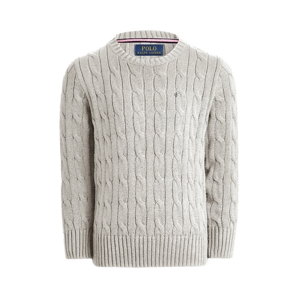 Boys' Cable Crewneck Sweater