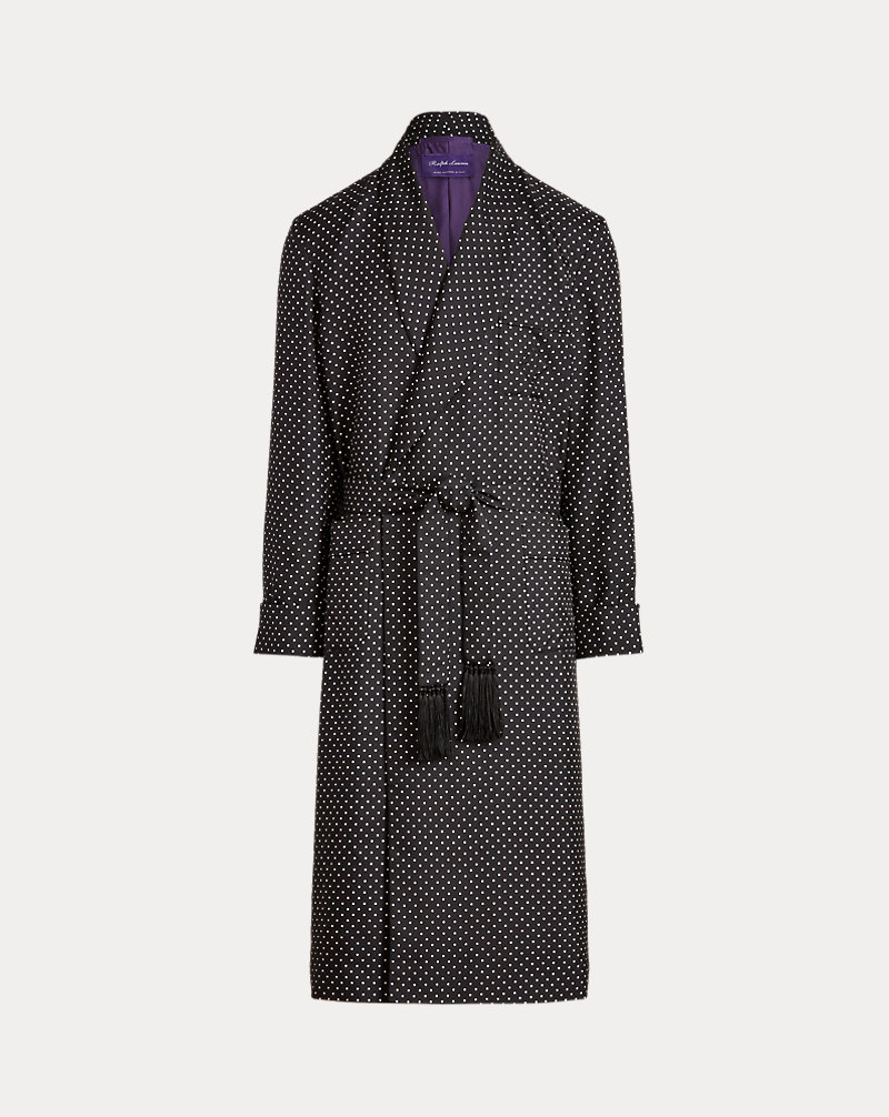 Polka-Dot Silk Robe