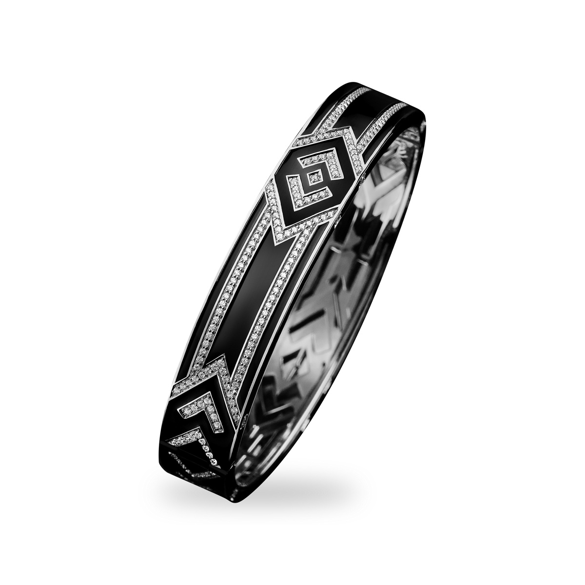 Medium PavÃ© White Gold Bangle