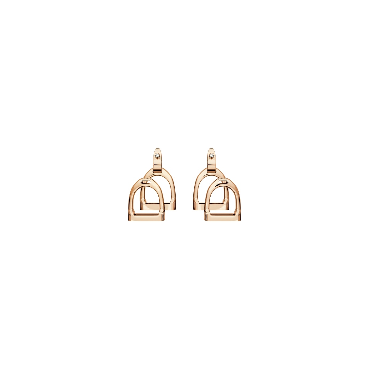 Rose Gold Double-Stirrup Earrings