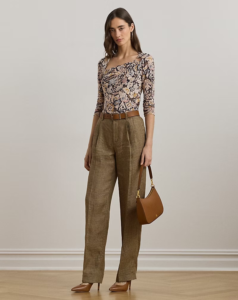 Floral Stretch Jersey Asymmetrical Top