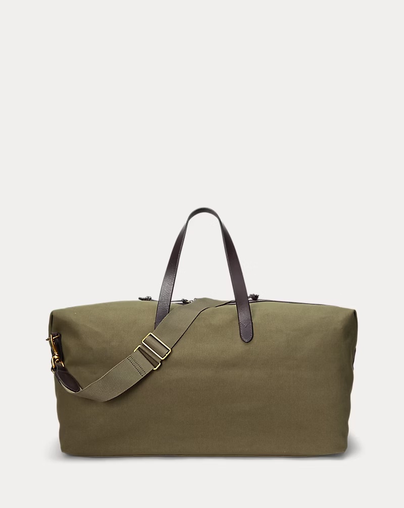 Leather-Trim Canvas Duffel