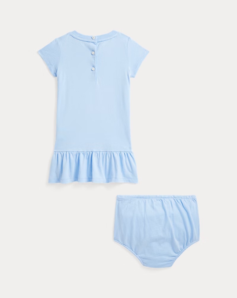 Polo Bear Cotton Jersey Dress & Bloomer