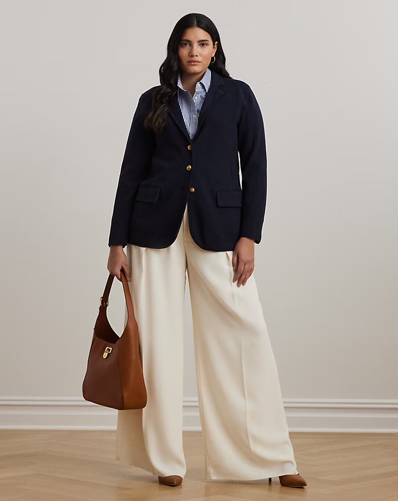 Cotton-Blend Sweater Blazer