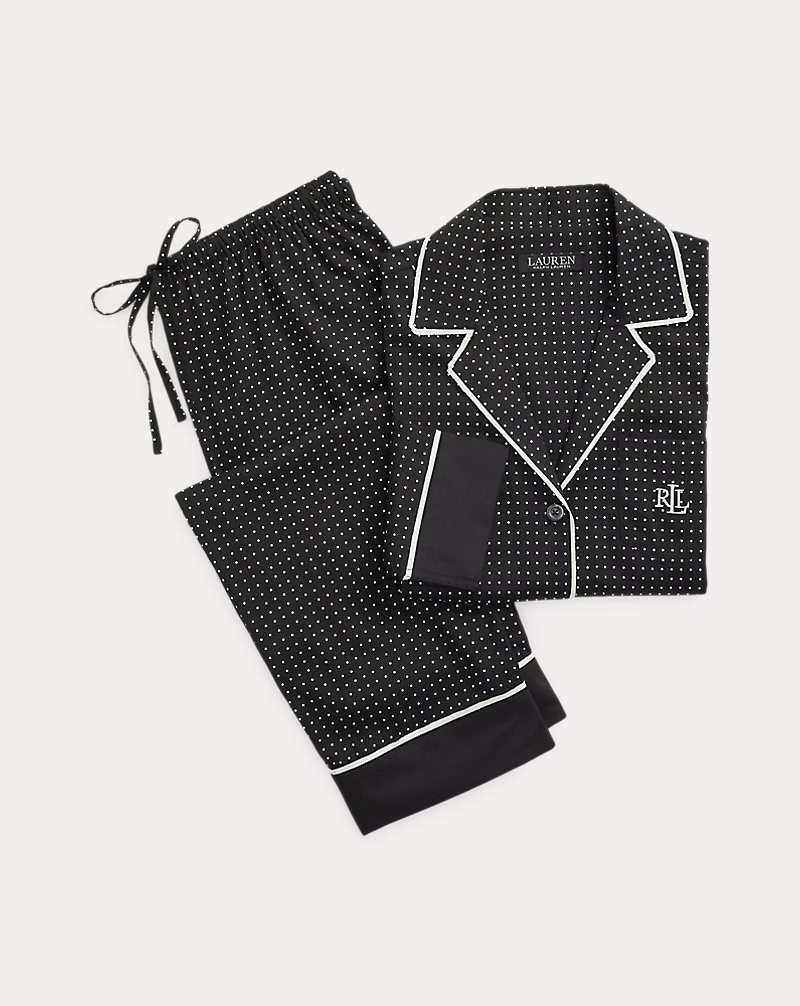 Polka-Dot Cotton-Blend Lawn Sleep Set