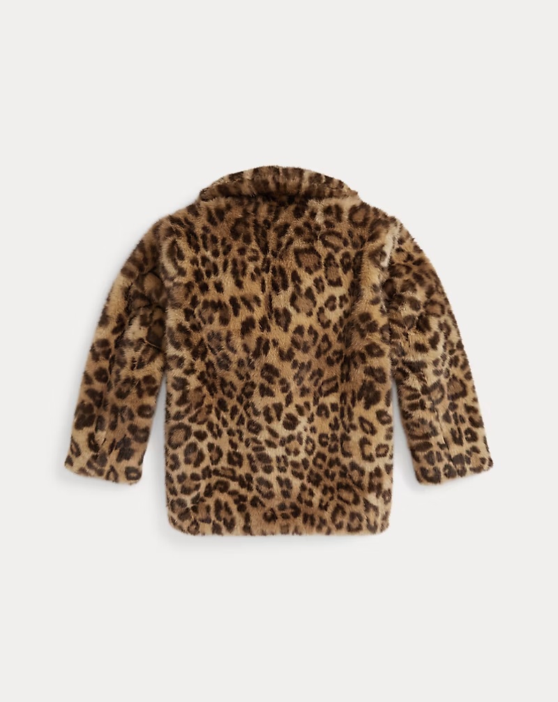 Leopard-Print Teddy Fleece Jacket