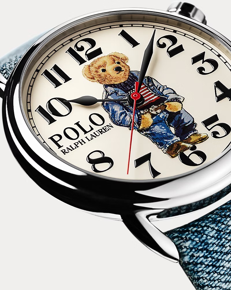 42 MM Denim Polo Bear Steel White Dial
