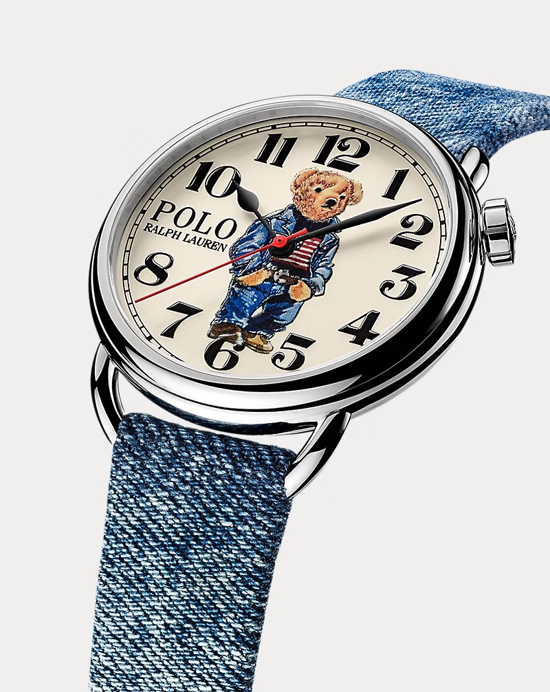 42 MM Denim Polo Bear Steel White Dial
