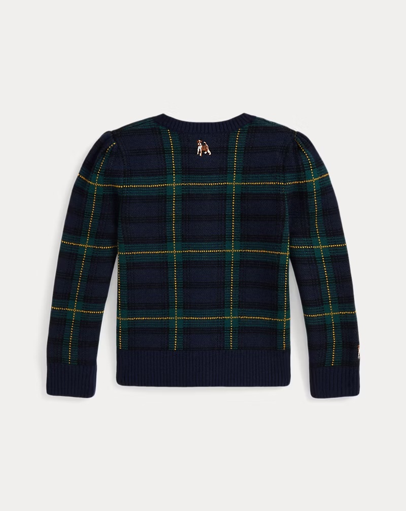 Dog-Embroidered Wool Cardigan