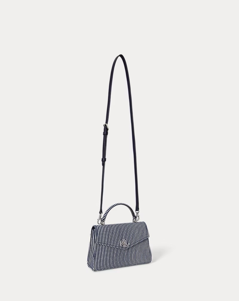 Striped Canvas Small Farrah Satchel
