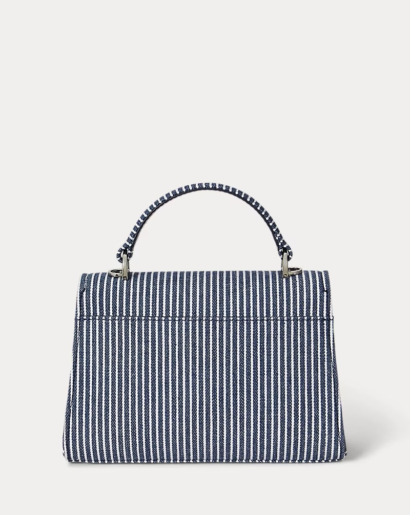Striped Canvas Small Farrah Satchel