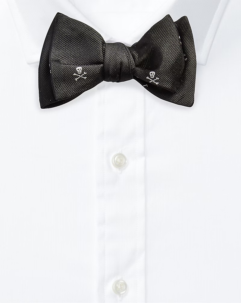 Skull-and-Bones Silk Bow Tie