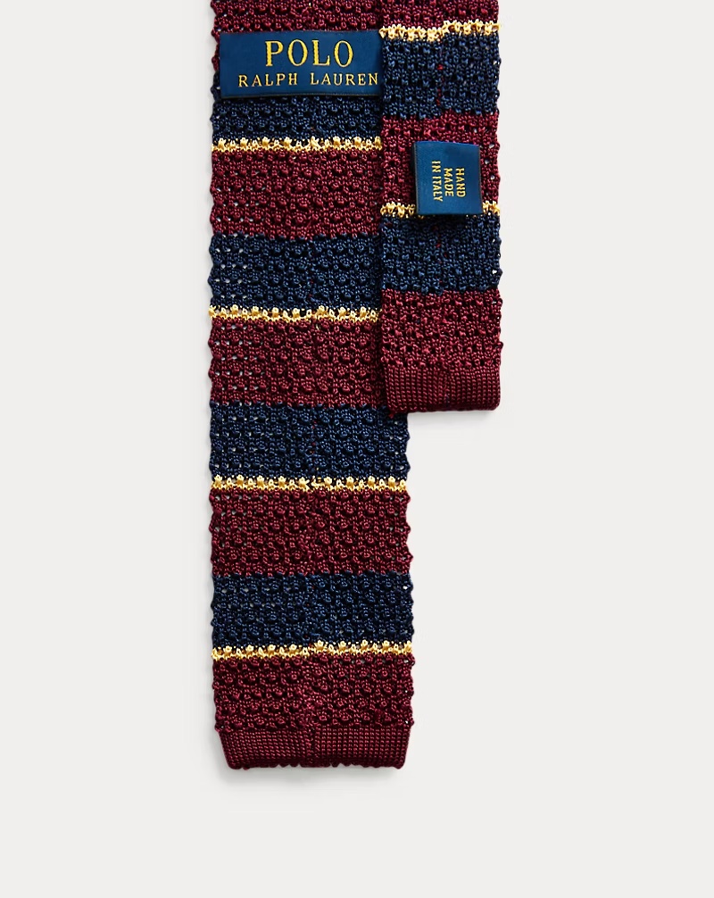 Striped Knit Silk Tie