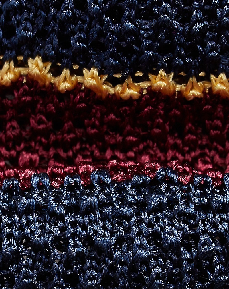 Striped Knit Silk Tie