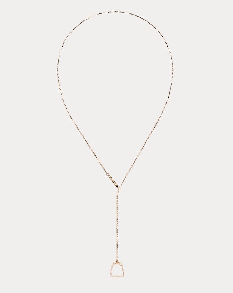 PavÃ© Stirrup Lariat Necklace