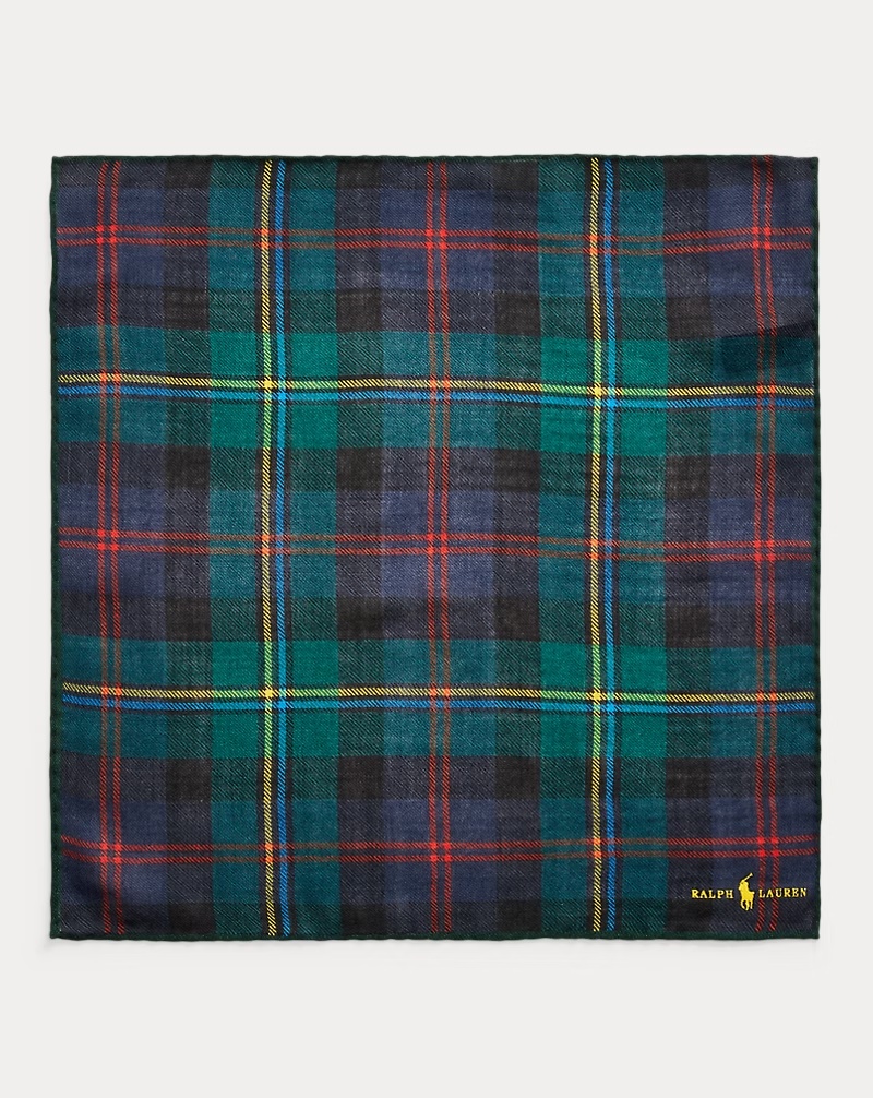 Plaid Wool Pocket Square
